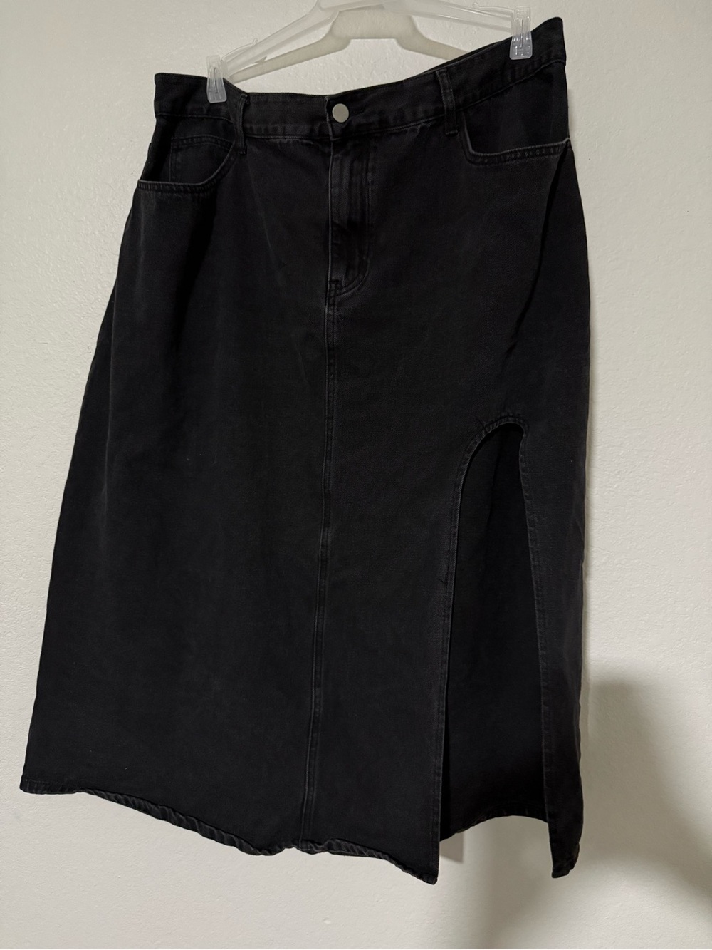 Black Midi Skirt with Side Slit
